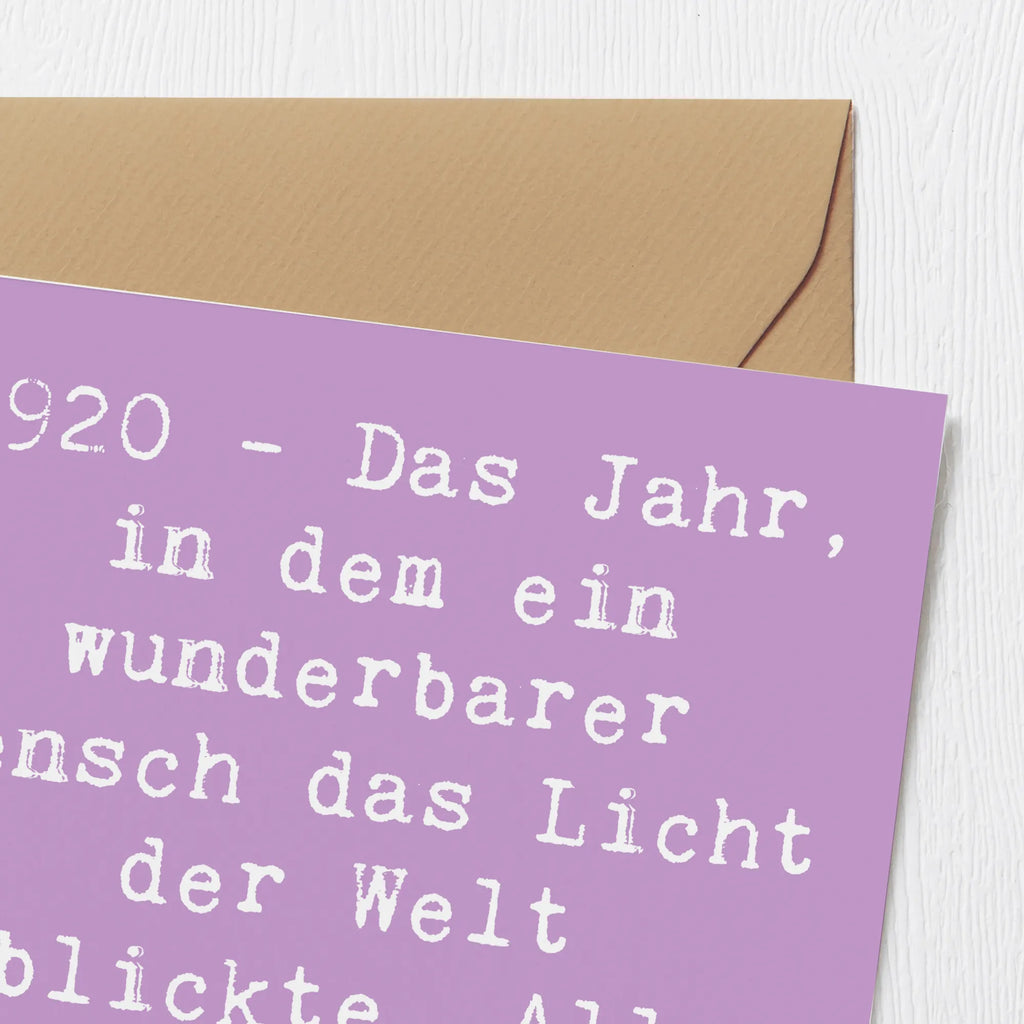 Deluxe Karte Spruch 1920 Geburtstag Karte, Klappkarte, Glückwunschkarte, Geburtstagskarte, Hochwertige Grußkarte, Grußkarte, Hochzeitskarte, Einladungskarte, Hochwertige Klappkarte, Geburtstag, Geburtstagsgeschenk, Geschenk