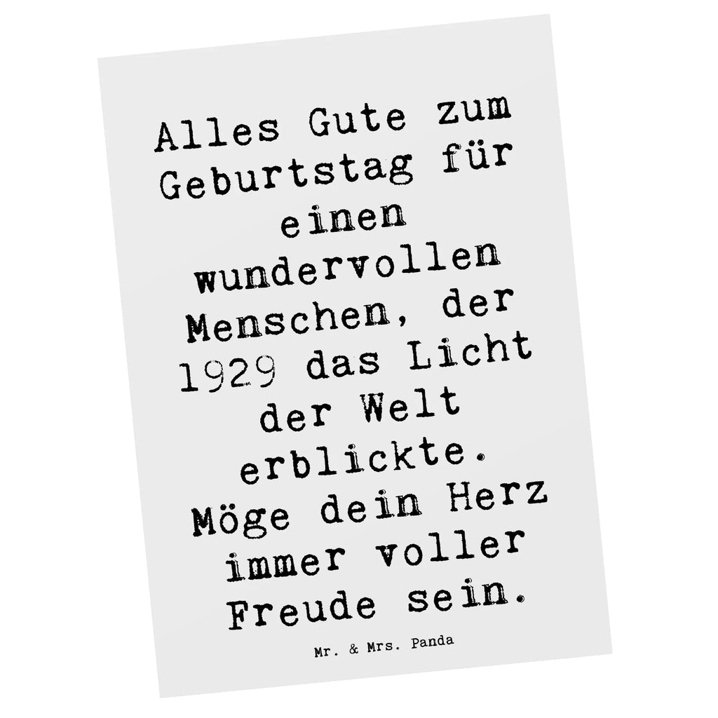Postkarte Spruch Alles Gute zum Geburtstag für einen wundervollen Menschen, der 1929 das Licht der Welt erblickte. Möge dein Herz immer voller Freude sein. Einladungskarten Geburtstag, Ansichtskarte, Geschenkkarte, Ansichtskarten, Geburtstagskarte, Einladung, Einladung Geburtstag, Grußkarte, Dankeskarte, Postkarte, Karte, Einladungskarte, Geburtstag, Geburtstagsgeschenk, Geschenk