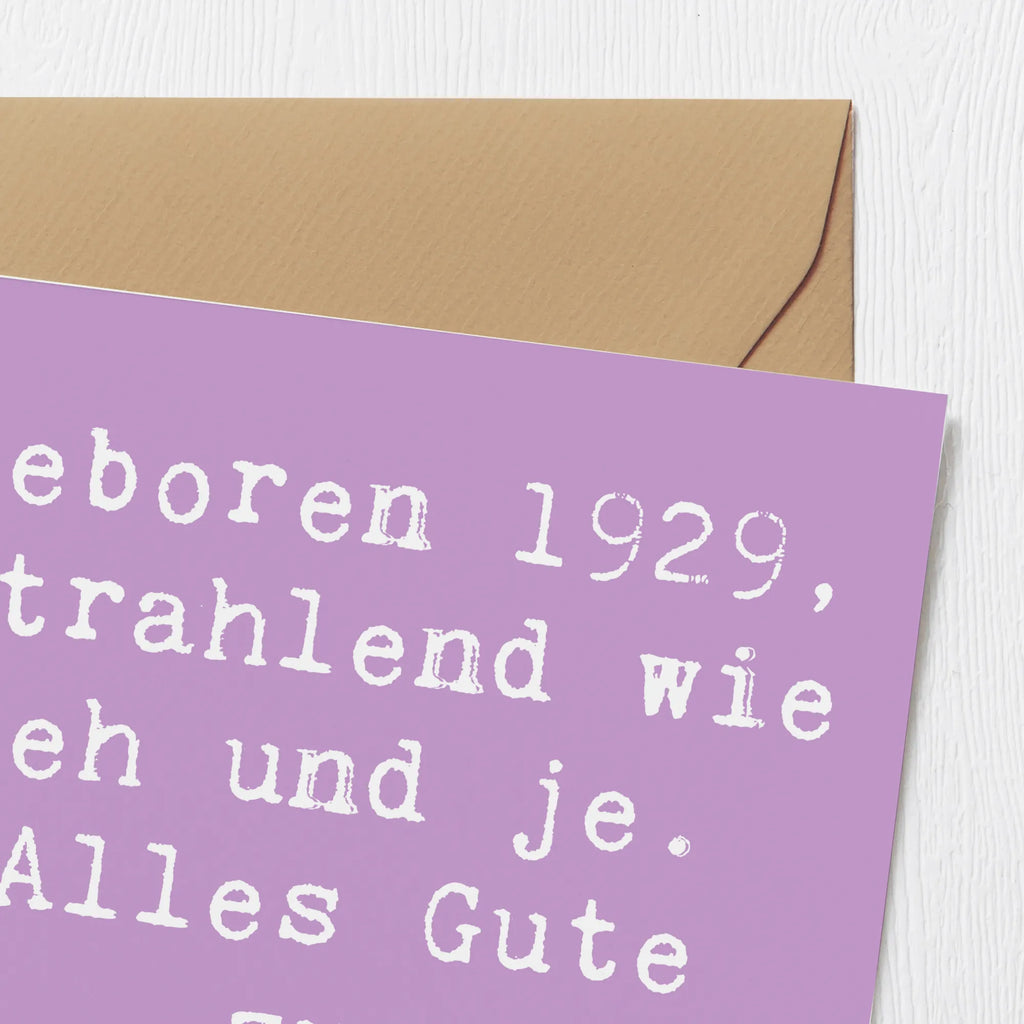 Deluxe Karte Spruch 1929 Geburtstag Glückwunschkarte, Einladungskarte, Hochwertige Klappkarte, Hochzeitskarte, Geburtstagskarte, Hochwertige Grußkarte, Klappkarte, Karte, Grußkarte, Geburtstag, Geburtstagsgeschenk, Geschenk