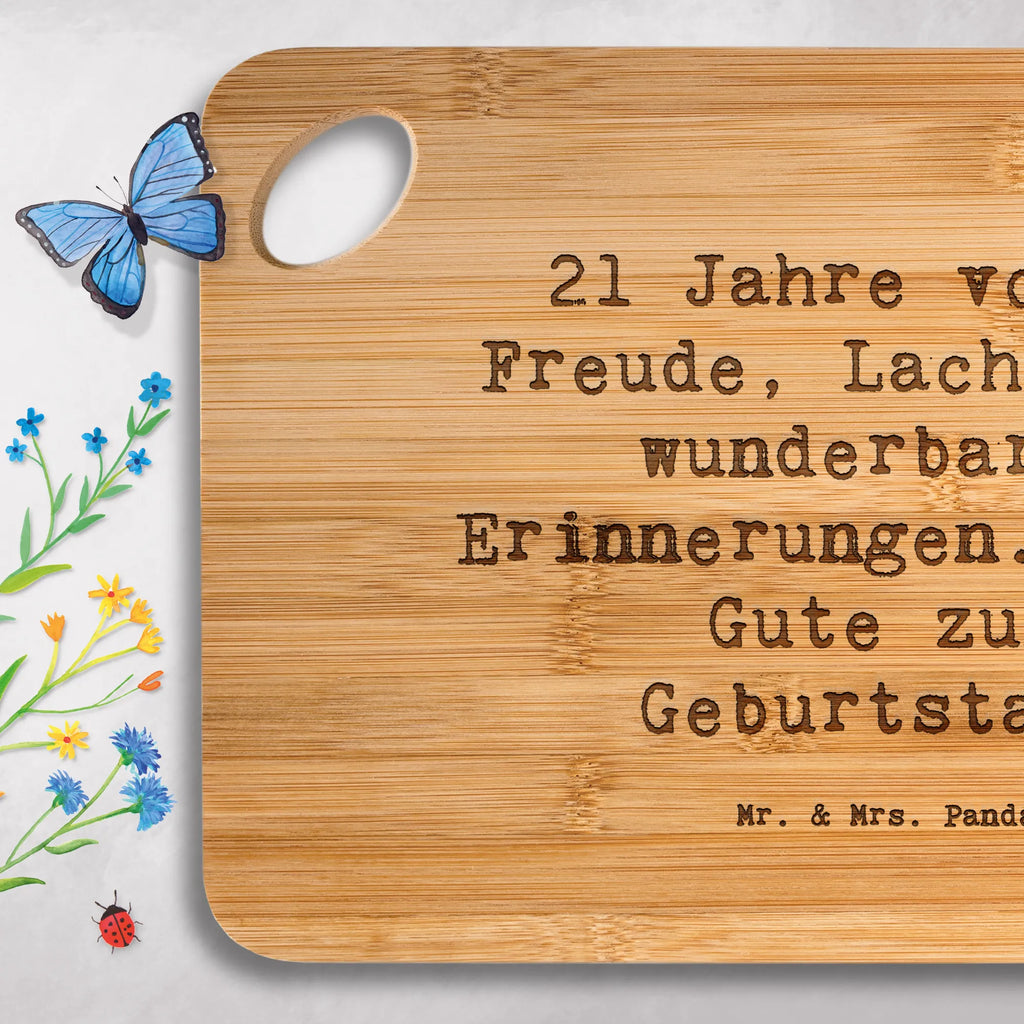 Bambus - deska do krojenia Przysłowie 21 Jahre voller Freude, Lachen und wunderbarer Erinnerungen. Alles Gute zum Geburtstag! Urodziny, prezent urodzinowy, prezent