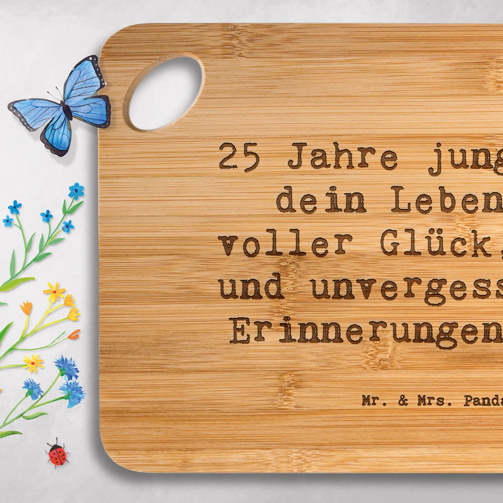 Brett Spruch 25. Geburtstag Glück Brett, Holzbrett, Frühstücksbrett, Schneidebrett, Holzbrettchen, Servierbrett, Hackbrett, Küchenbrett, Geburtstag, Geburtstagsgeschenk, Geschenk