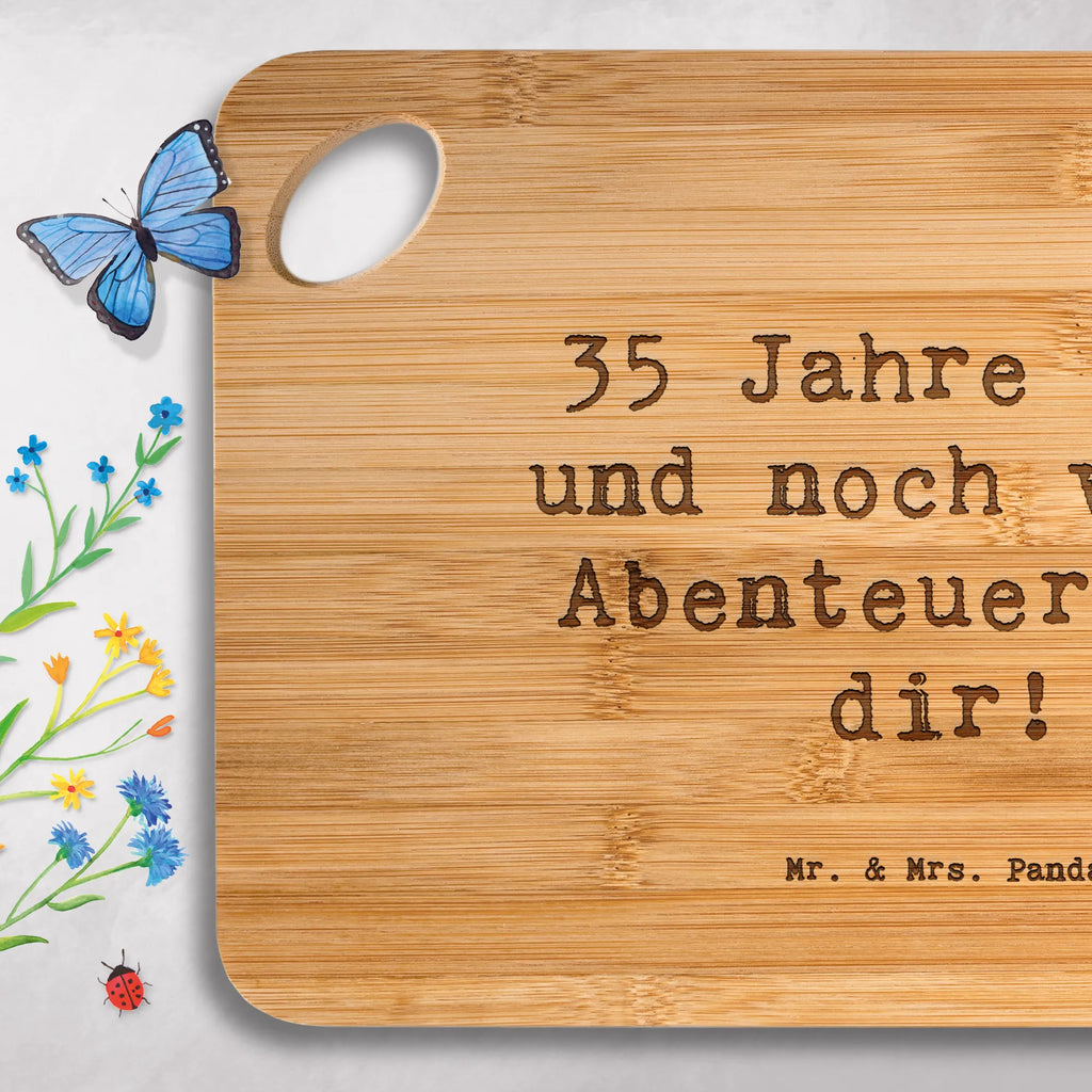 Brett Spruch 35. Geburtstag Abenteuer Brett, Holzbrett, Hackbrett, Schneidebrett, Küchenbrett, Frühstücksbrett, Servierbrett, Holzbrettchen, Geburtstag, Geburtstagsgeschenk, Geschenk