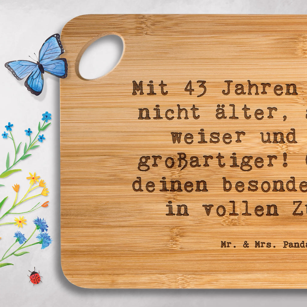 Schneidebrett Spruch 43. Geburtstag Weisheit Schneidebrett, Frühstücksbrett, Holzbrett, Brett, Servierbrett, Holzbrettchen, Hackbrett, Küchenbrett, Geburtstag, Geburtstagsgeschenk, Geschenk