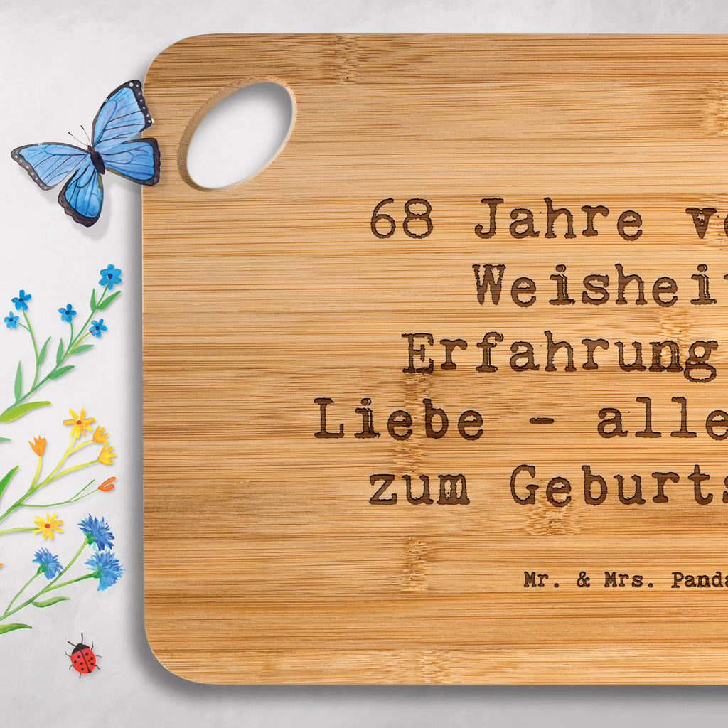 Bambus - deska do krojenia Przysłowie 68 Jahre voller Weisheit, Erfahrung und Liebe - alles Gute zum Geburtstag! Urodziny, prezent urodzinowy, prezent