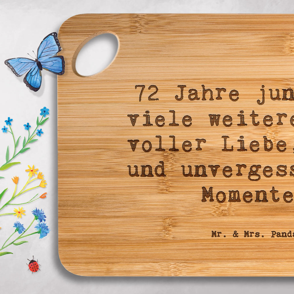 Bambus - deska do krojenia Przysłowie 72 Jahre jung! Auf viele weitere Jahre voller Liebe, Glück und unvergesslicher Momente! Urodziny, prezent urodzinowy, prezent