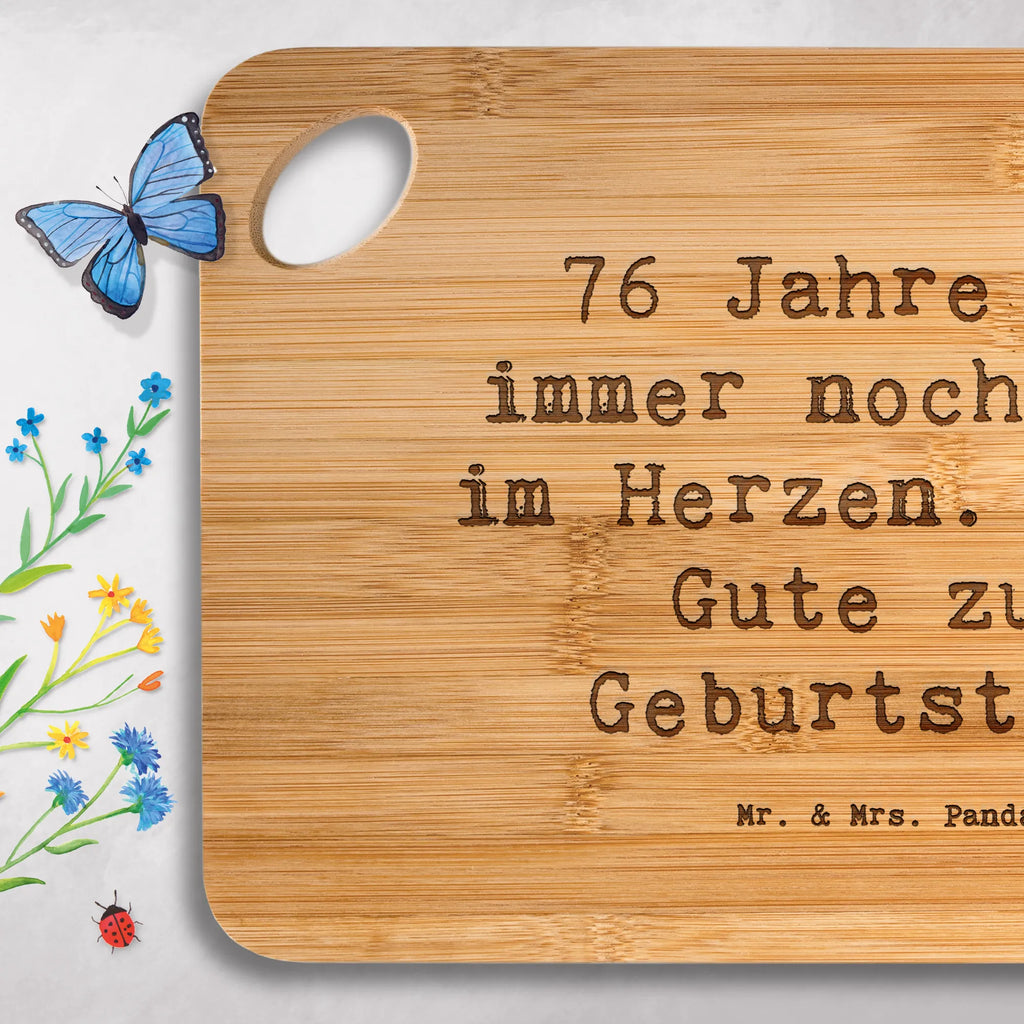 Bambus - deska do krojenia Przysłowie 76 Jahre und immer noch jung im Herzen. Alles Gute zum Geburtstag! Urodziny, prezent urodzinowy, prezent