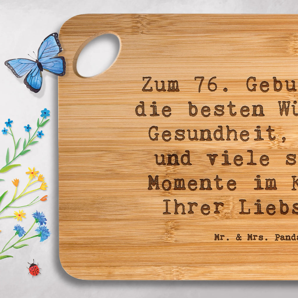 Bambus - deska do krojenia Przysłowie Zum 76. Geburtstag die besten Wünsche! Gesundheit, Glück und viele schöne Momente im Kreise Ihrer Liebsten. Urodziny, prezent urodzinowy, prezent