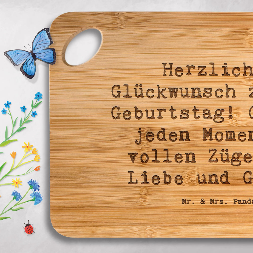 Bambus - deska do krojenia Przysłowie Herzlichen Glückwunsch zum 83. Geburtstag! Genieße jeden Moment in vollen Zügen mit Liebe und Glück. Urodziny, prezent urodzinowy, prezent