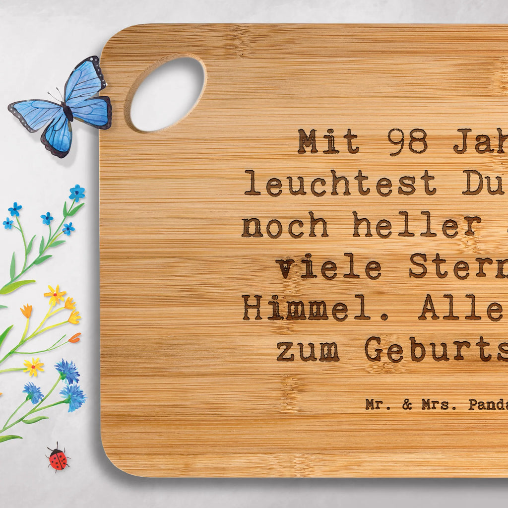 Bambus - deska do krojenia Przysłowie Mit 98 Jahren leuchtest Du immer noch heller als so viele Sterne am Himmel. Alles Gute zum Geburtstag! Urodziny, prezent urodzinowy, prezent