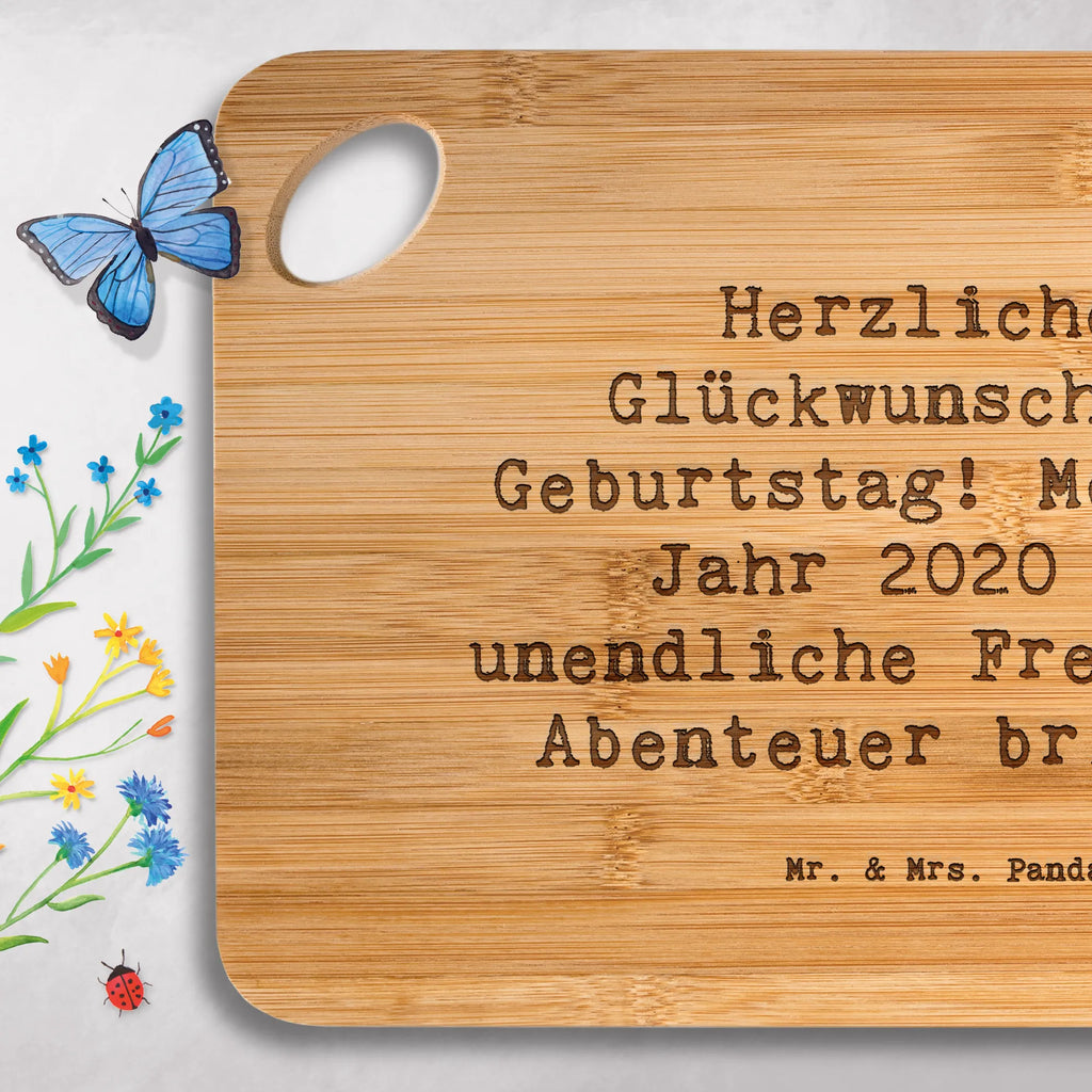 Bambus - deska do krojenia Przysłowie Herzlichen Glückwunsch zum Geburtstag! Möge das Jahr 2020 dir unendliche Freude und Abenteuer bringen! Urodziny, prezent urodzinowy, prezent