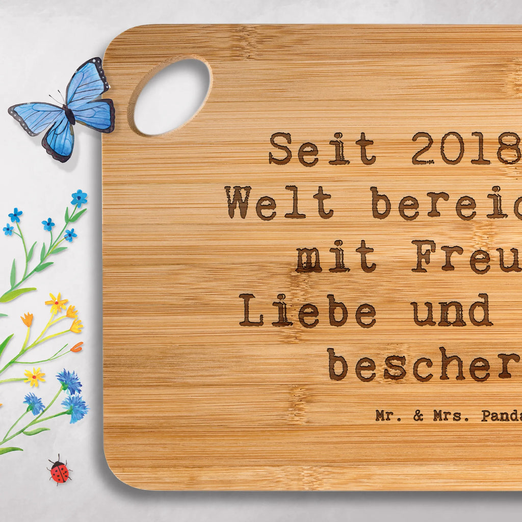 Bamboo chopping board Saying Seit 2018 die Welt bereichert, mit Freude, Liebe und Glück beschert! kitchen board, dulcimer, board, wood, cutting block, robust, nature, cutting board, breakfast board, solid, engraving, bamboo, slices, kitchen, carving board, breakfast, Birthday, celebration, party, birthday party, friends, family, birthday wish, birthday present, birthday cards, 18th birthday, 30th birthday, 40th, 50th, 60th, 70th, 80th, 90th, 90th., gift ideas, gifts for girlfriend, boyfriend, mom, dad, brother, sister, congratulations, funny, sayings, 1 year, money gifts, guest gifts, gifts online, gift basket, special gifts, unusual gifts, extraordinary gifts, gift package, original gifts, gift items, special birthday gifts