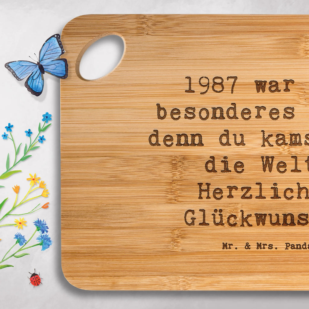 Bambus - deska do krojenia Przysłowie 1987 war ein besonderes Jahr, denn du kamst auf die Welt. Herzlichen Glückwunsch! Urodziny, prezent urodzinowy, prezent