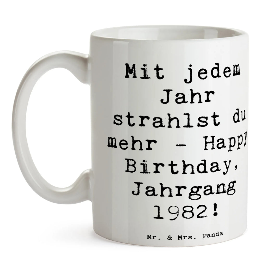 Tasse Spruch 1982 Geburtstag Glanz Porzellantasse, Kaffeetasse, Teetasse, Tasse mit Zitaten, Tasse mit Motiven, Keramiktasse, Tasse, Bürotasse, Geschenktasse, Geburtstag, Geburtstagsgeschenk, Geschenk