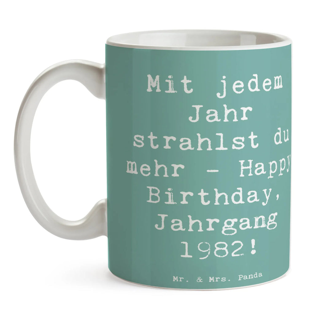 Tasse Spruch 1982 Geburtstag Glanz Porzellantasse, Kaffeetasse, Teetasse, Tasse mit Zitaten, Tasse mit Motiven, Keramiktasse, Tasse, Bürotasse, Geschenktasse, Geburtstag, Geburtstagsgeschenk, Geschenk