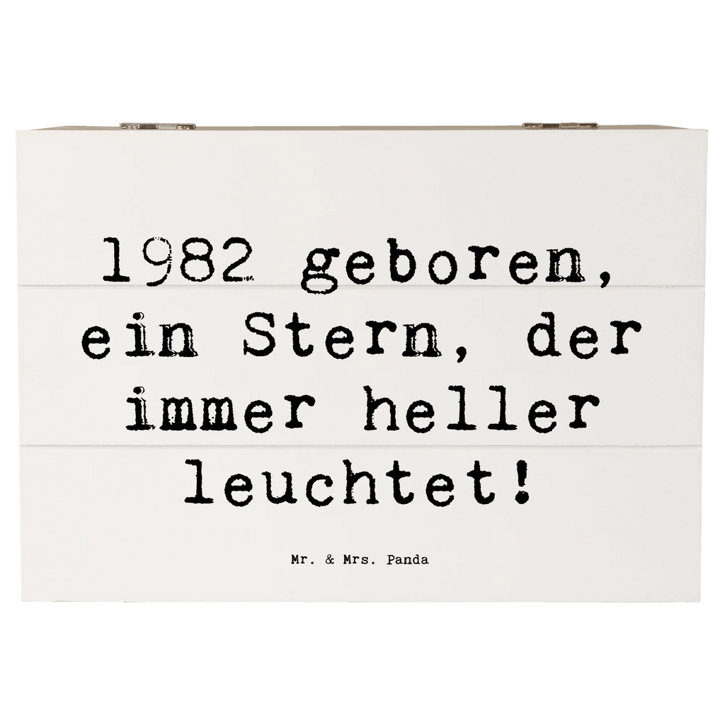 Wooden chest Saying 1982 geboren, ein Stern, der immer heller leuchtet! Dekokiste, Erinnerungskiste, Schatzkiste, XXL, Truhe, Schatulle, Holzkiste, Kiste, Geschenkdose, Geschenkbox, Erinnerungsbox, Aufbewahrungsbox, Geburtstag, Geburtstagsgeschenk, Geschenk