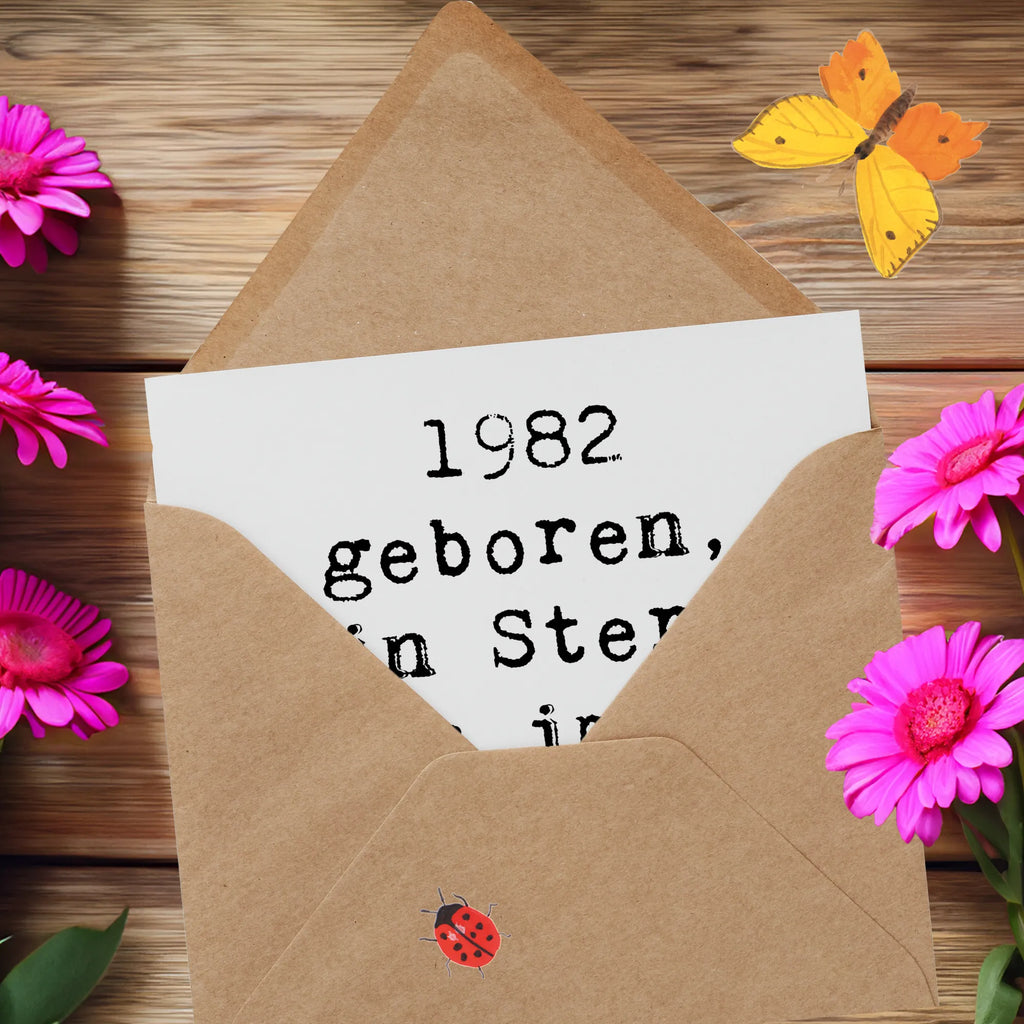 Deluxe Karte Spruch 1982 Geburtstag Stern Karte, Grußkarte, Klappkarte, Einladungskarte, Glückwunschkarte, Hochzeitskarte, Geburtstagskarte, Hochwertige Grußkarte, Hochwertige Klappkarte, Geburtstag, Geburtstagsgeschenk, Geschenk