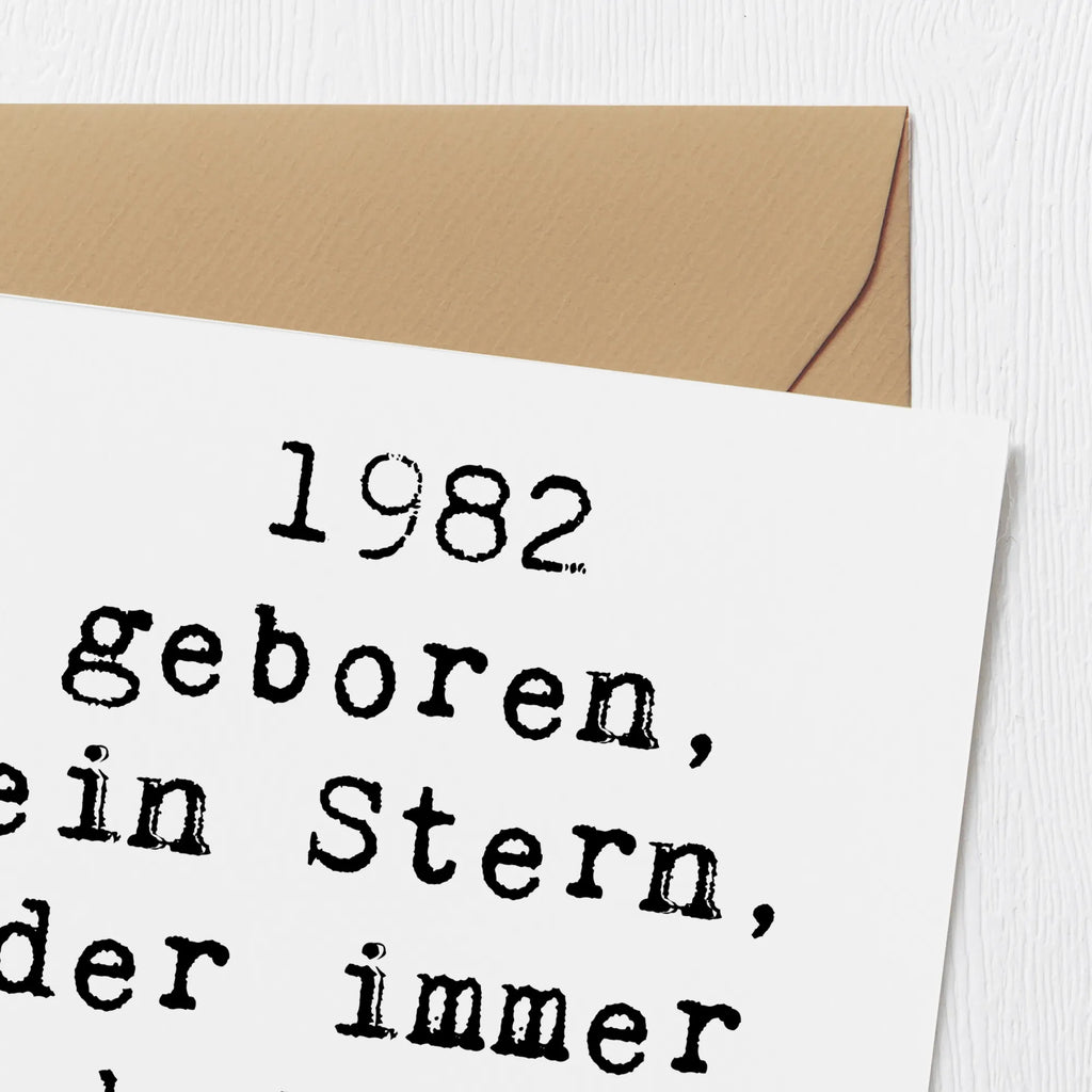 Deluxe Karte Spruch 1982 Geburtstag Stern Karte, Grußkarte, Klappkarte, Einladungskarte, Glückwunschkarte, Hochzeitskarte, Geburtstagskarte, Hochwertige Grußkarte, Hochwertige Klappkarte, Geburtstag, Geburtstagsgeschenk, Geschenk