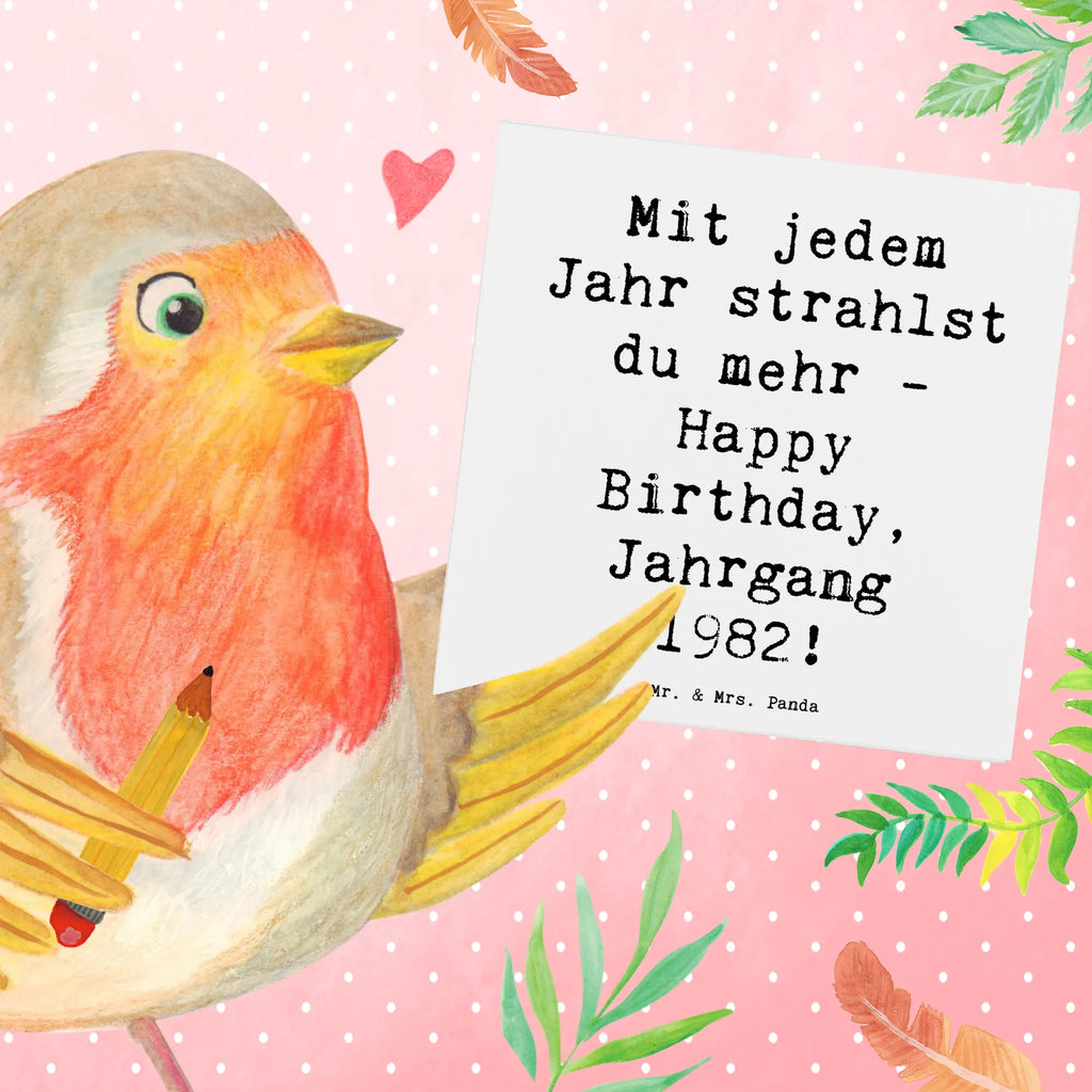 Deluxe Card Saying Mit jedem Jahr strahlst du mehr - Happy Birthday, Jahrgang 1982! Hochzeitskarte, Geburtstagskarte, Glückwunschkarte, Klappkarte, Grußkarte, Karte, Hochwertige Klappkarte, Hochwertige Grußkarte, Einladungskarte, Geburtstag, Geburtstagsgeschenk, Geschenk