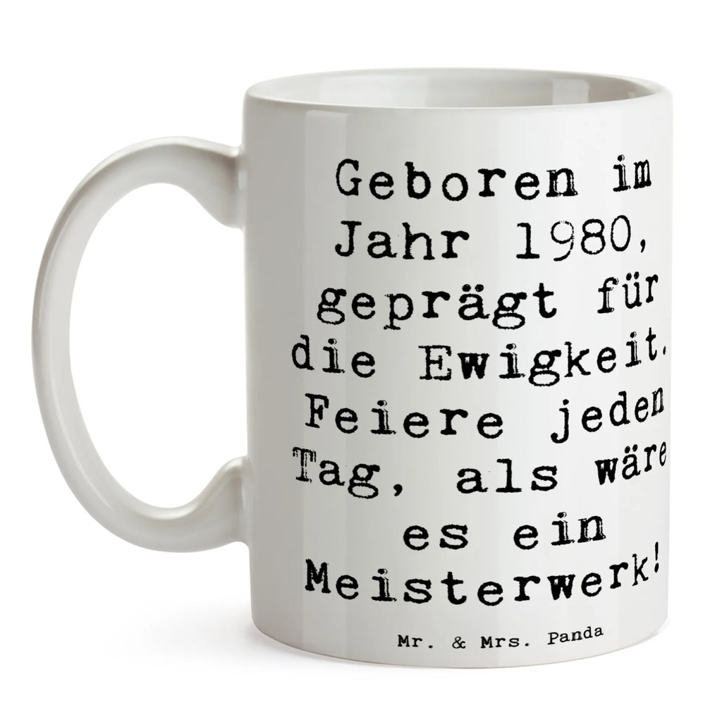 Tasse Spruch 1980 Geburtstag Feier Tasse mit Motiven, Tasse, Geschenktasse, Kaffeetasse, Porzellantasse, Tasse mit Zitaten, Bürotasse, Teetasse, Keramiktasse, Geburtstag, Geburtstagsgeschenk, Geschenk