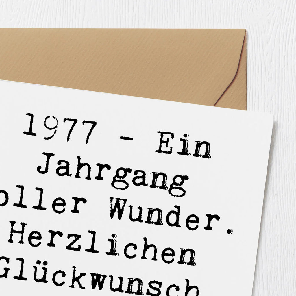 Deluxe Karte Spruch 1977 Geburtstag Wunder Karte, Grußkarte, Klappkarte, Einladungskarte, Glückwunschkarte, Hochzeitskarte, Geburtstagskarte, Hochwertige Grußkarte, Hochwertige Klappkarte, Geburtstag, Geburtstagsgeschenk, Geschenk