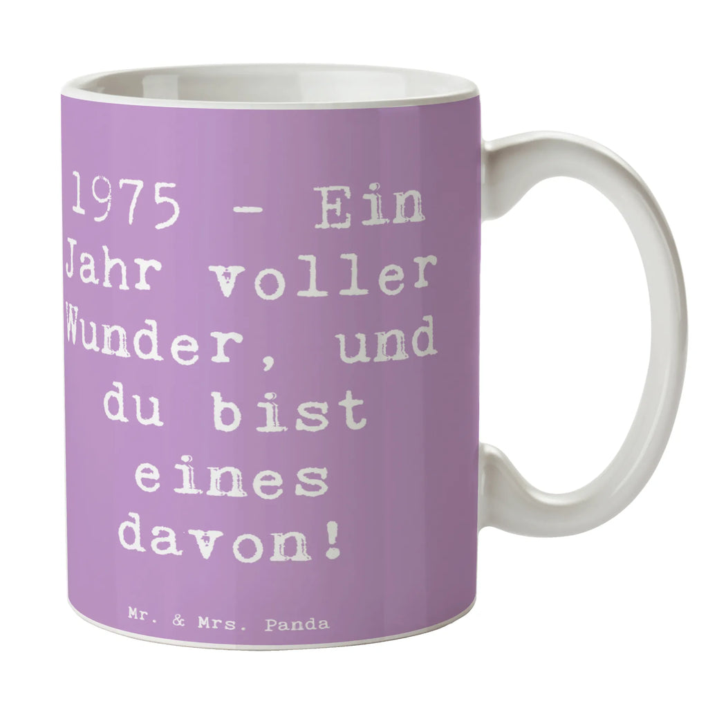 Mug Saying 1975 - Ein Jahr voller Wunder, und du bist eines davon! Teetasse, Kaffeetasse, Bürotasse, Tasse mit Zitaten, Tasse, Keramiktasse, Tasse mit Motiven, Geschenktasse, Porzellantasse, Geburtstag, Geburtstagsgeschenk, Geschenk