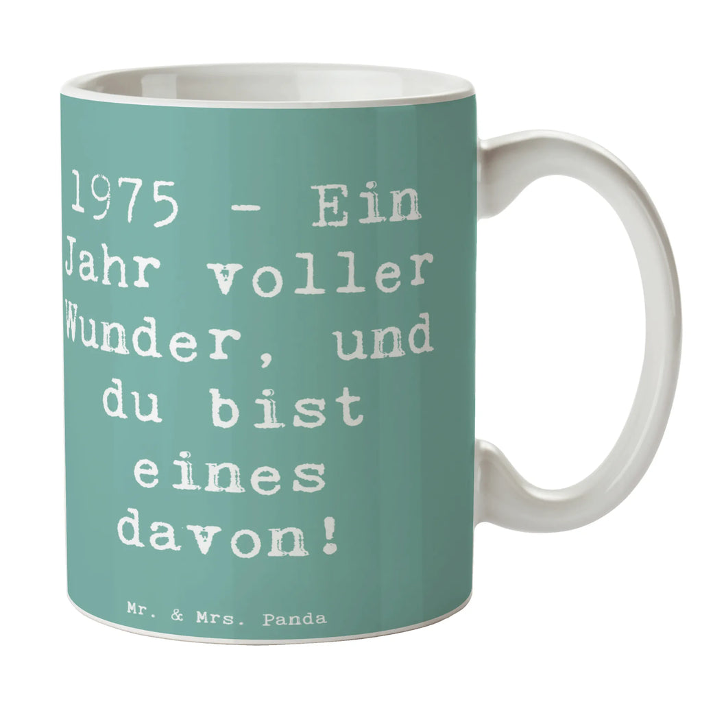 Mug Saying 1975 - Ein Jahr voller Wunder, und du bist eines davon! Teetasse, Kaffeetasse, Bürotasse, Tasse mit Zitaten, Tasse, Keramiktasse, Tasse mit Motiven, Geschenktasse, Porzellantasse, Geburtstag, Geburtstagsgeschenk, Geschenk