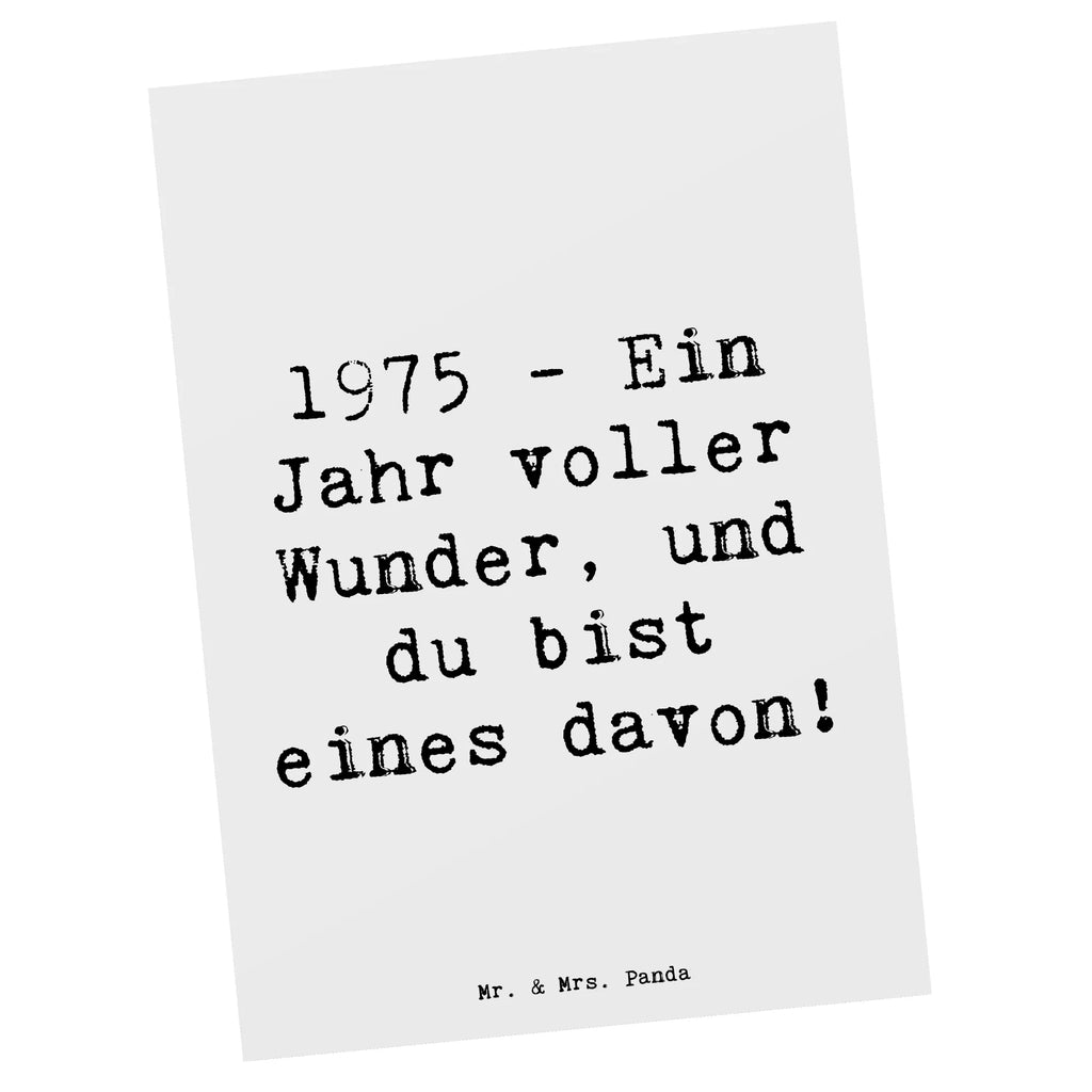 Postcard Saying 1975 - Ein Jahr voller Wunder, und du bist eines davon! Geschenkkarte, Einladung, Einladung Geburtstag, Geburtstagskarte, Ansichtskarten, Dankeskarte, Ansichtskarte, Postkarte, Einladungskarte, Karte, Grußkarte, Einladungskarten Geburtstag, Geburtstag, Geburtstagsgeschenk, Geschenk