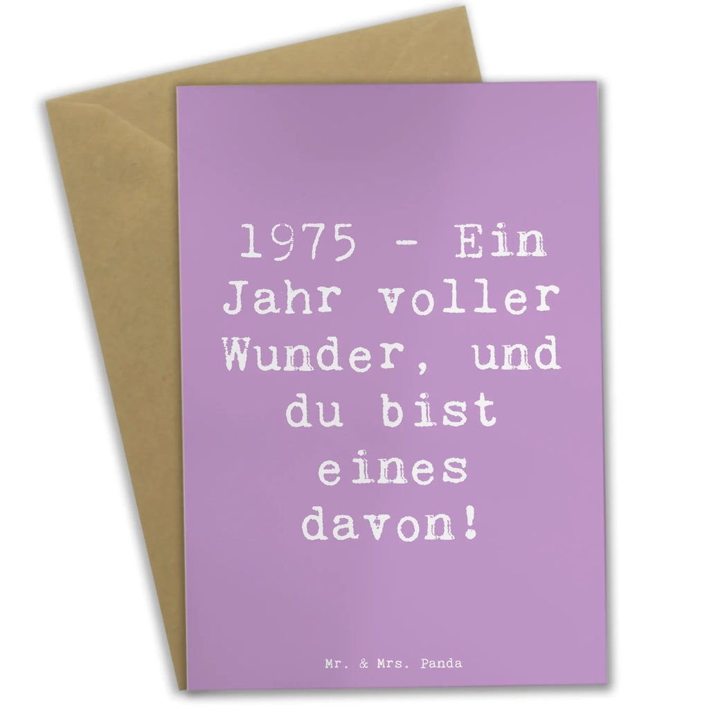 Greetings card Saying 1975 - Ein Jahr voller Wunder, und du bist eines davon! Geburtstagskarte, Klappkarte, Ansichtskarten, Hochzeitskarte, Glückwunschkarte, Einladungskarte, Karte, Grußkarte, Geburtstag, Geburtstagsgeschenk, Geschenk