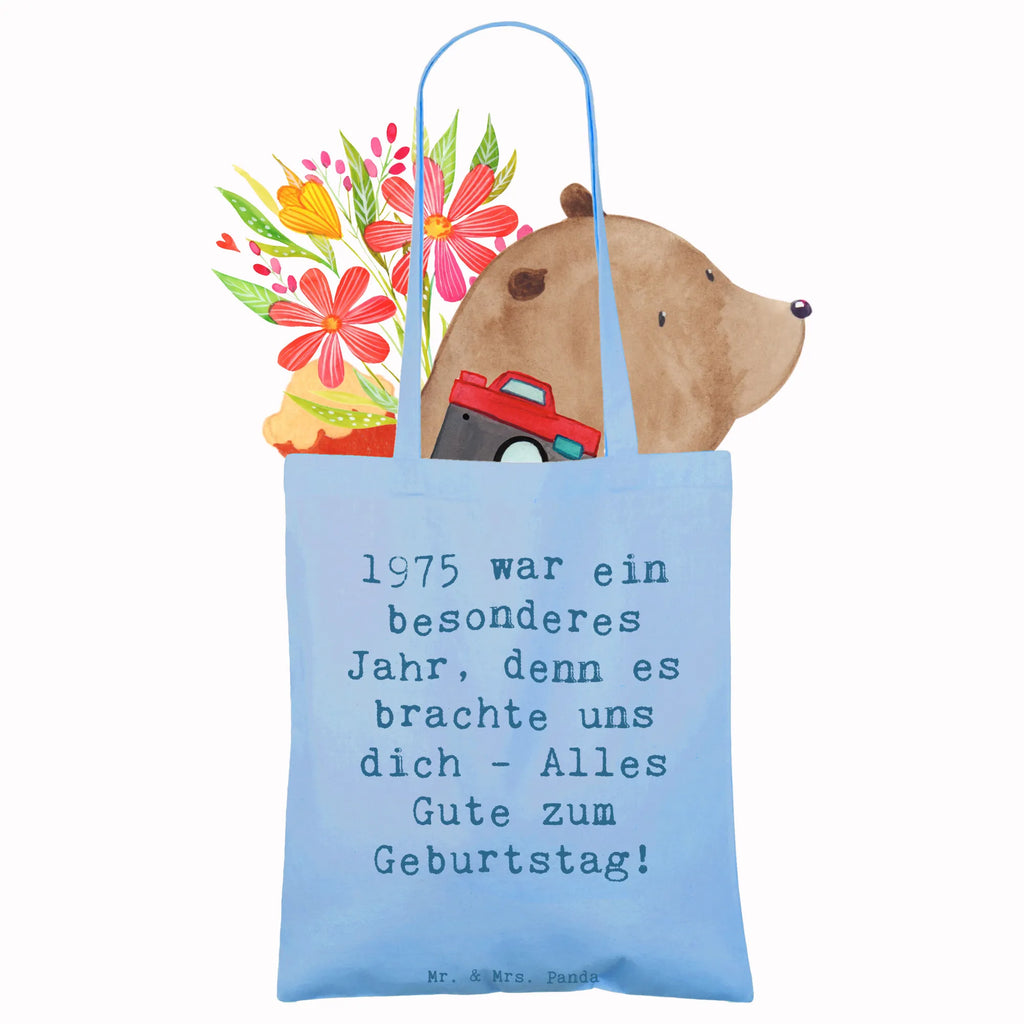 Tote bag Saying 1975 war ein besonderes Jahr, denn es brachte uns dich - Alles Gute zum Geburtstag! Shopper, Strandtasche, Einkaufstüte, Umhängetasche, Laptoptasche, Tasche, Tragetasche, Stofftasche, Stoffbeutel, Schultertasche, Badetasche, Einkaufstasche, Beuteltasche, Jutetasche, Jutebeutel, Beutel, Geburtstag, Geburtstagsgeschenk, Geschenk