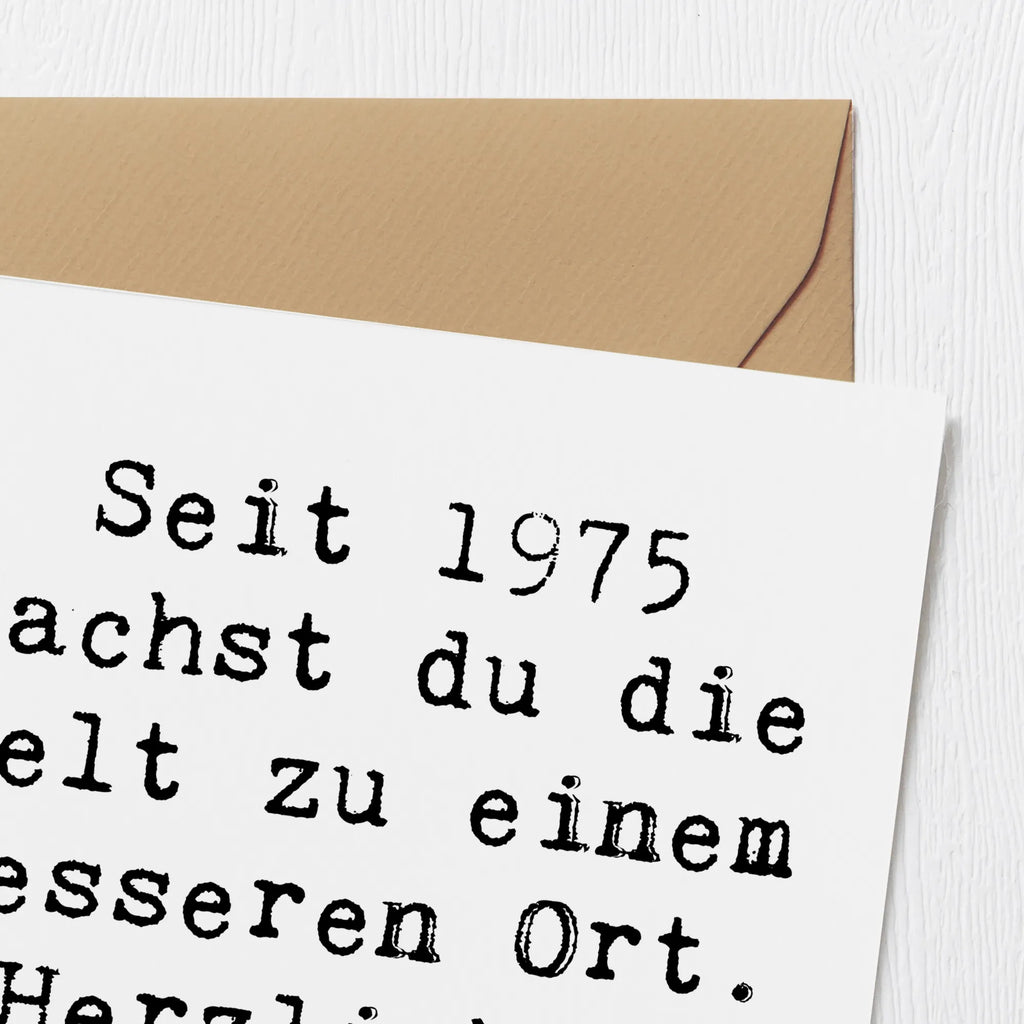 Deluxe Karte Spruch 1975 Geburtstag Karte, Einladungskarte, Glückwunschkarte, Klappkarte, Hochwertige Klappkarte, Hochwertige Grußkarte, Hochzeitskarte, Geburtstagskarte, Grußkarte, Geburtstag, Geburtstagsgeschenk, Geschenk