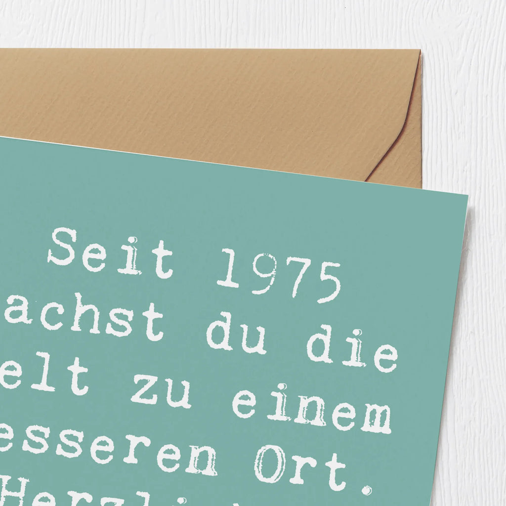 Deluxe Karte Spruch 1975 Geburtstag Karte, Einladungskarte, Glückwunschkarte, Klappkarte, Hochwertige Klappkarte, Hochwertige Grußkarte, Hochzeitskarte, Geburtstagskarte, Grußkarte, Geburtstag, Geburtstagsgeschenk, Geschenk