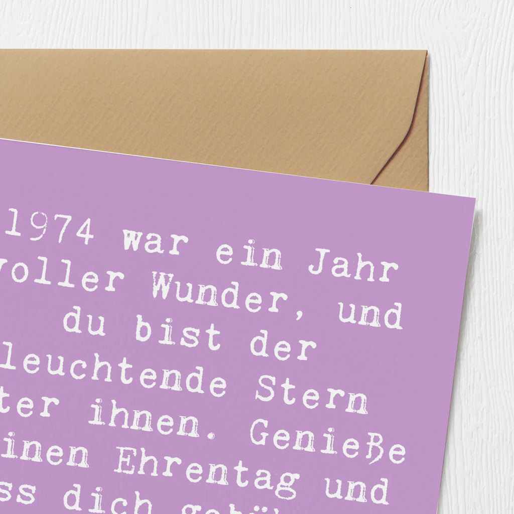 Deluxe Karte Spruch 1974 Geburtstag Stern Grußkarte, Glückwunschkarte, Karte, Geburtstagskarte, Hochwertige Klappkarte, Klappkarte, Hochzeitskarte, Einladungskarte, Hochwertige Grußkarte, Geburtstag, Geburtstagsgeschenk, Geschenk