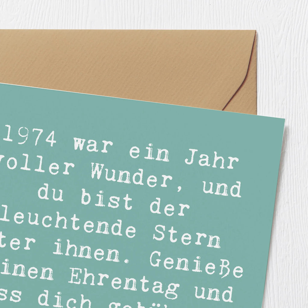 Deluxe Karte Spruch 1974 Geburtstag Stern Grußkarte, Glückwunschkarte, Karte, Geburtstagskarte, Hochwertige Klappkarte, Klappkarte, Hochzeitskarte, Einladungskarte, Hochwertige Grußkarte, Geburtstag, Geburtstagsgeschenk, Geschenk