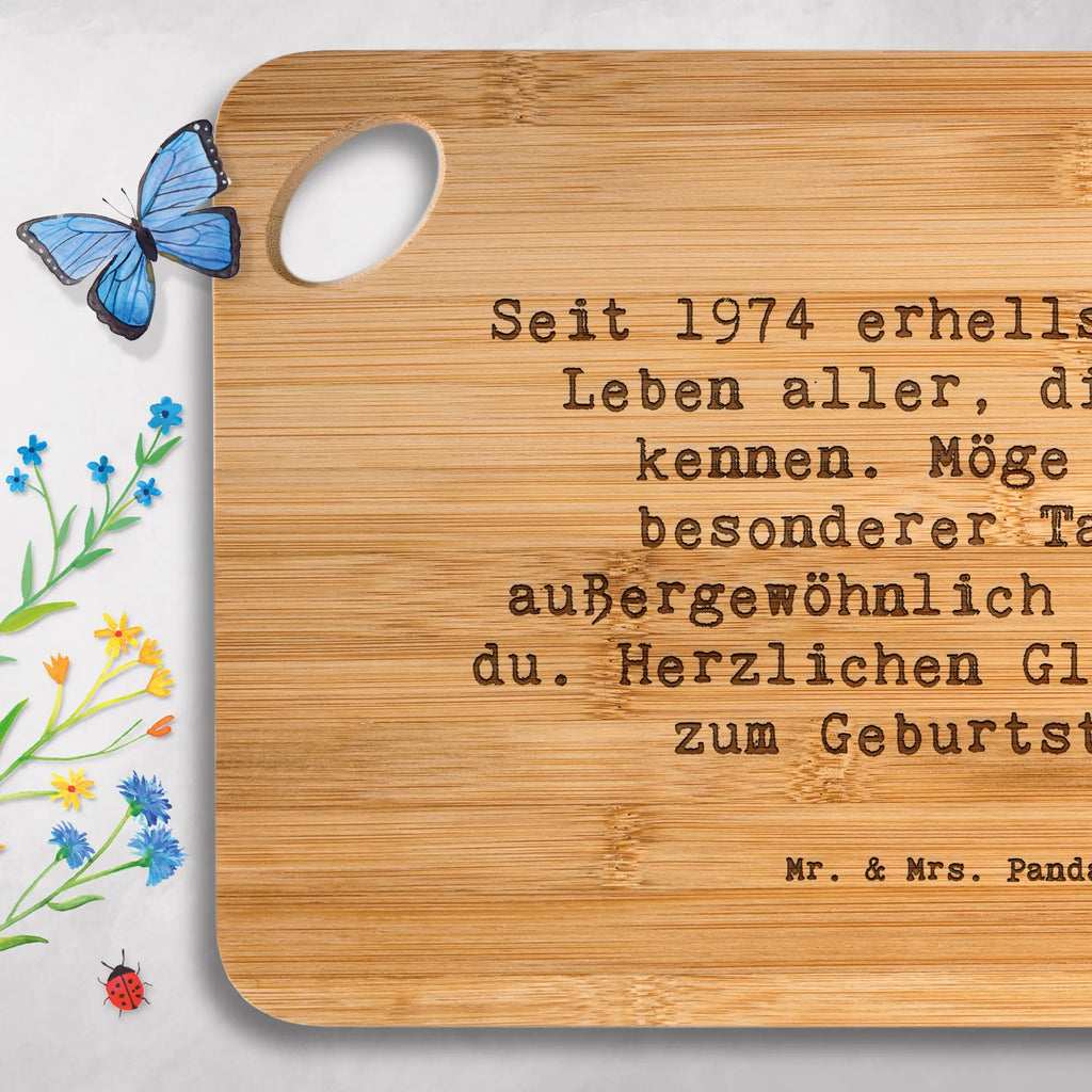 Bambus - deska do krojenia Przysłowie Seit 1974 erhellst du das Leben aller, die dich kennen. Möge dein besonderer Tag so außergewöhnlich sein wie du. Herzlichen Glückwunsch zum Geburtstag! Urodziny, prezent urodzinowy, prezent