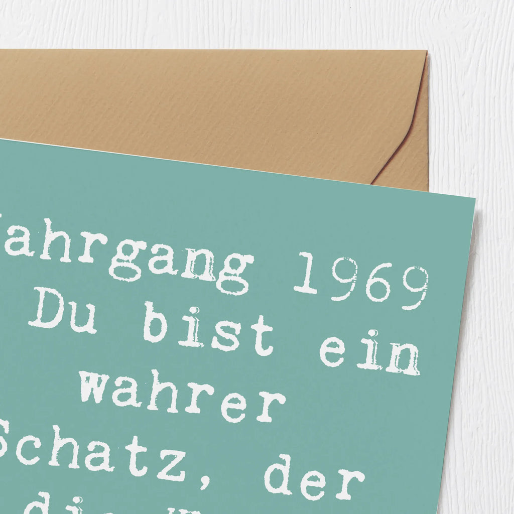 Deluxe Card Saying Jahrgang 1969 - Du bist ein wahrer Schatz, der die Welt bereichert. Hochwertige Klappkarte, Klappkarte, Hochzeitskarte, Geburtstagskarte, Hochwertige Grußkarte, Glückwunschkarte, Karte, Grußkarte, Einladungskarte, Geburtstag, Geburtstagsgeschenk, Geschenk