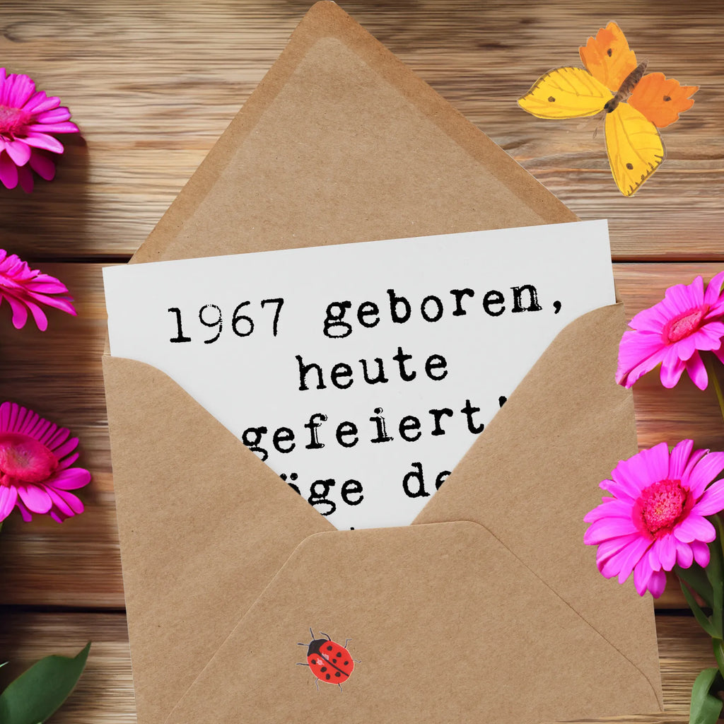 Deluxe Karte Spruch 1967 Geburtstag Karte, Glückwunschkarte, Grußkarte, Einladungskarte, Klappkarte, Hochwertige Grußkarte, Hochzeitskarte, Geburtstagskarte, Hochwertige Klappkarte, Geburtstag, Geburtstagsgeschenk, Geschenk