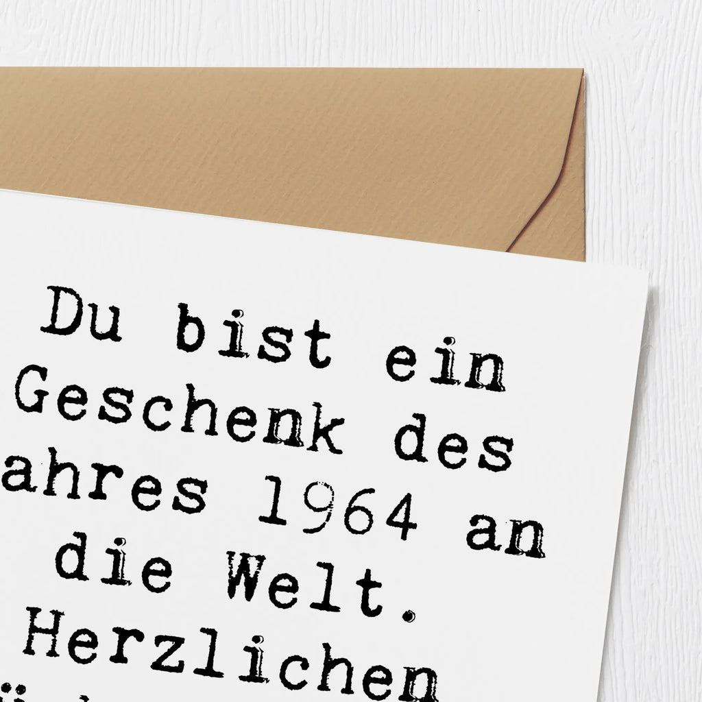 Deluxe Card Saying Du bist ein Geschenk des Jahres 1964 an die Welt. Herzlichen Glückwunsch zum Geburtstag! Grußkarte, Hochzeitskarte, Karte, Hochwertige Grußkarte, Einladungskarte, Klappkarte, Glückwunschkarte, Geburtstagskarte, Hochwertige Klappkarte, Geburtstag, Geburtstagsgeschenk, Geschenk
