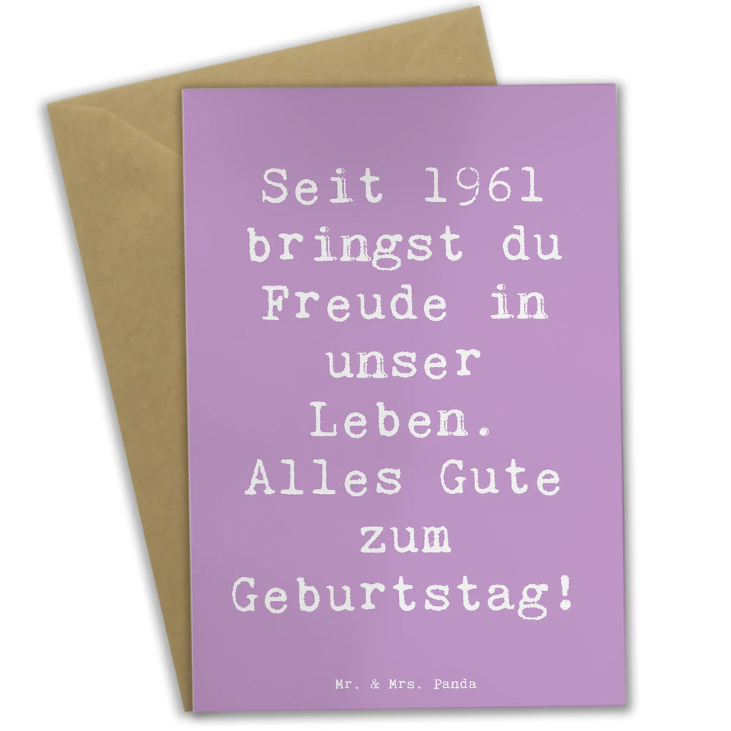 Greetings card Saying Seit 1961 bringst du Freude in unser Leben. Alles Gute zum Geburtstag! Geburtstagskarte, Grußkarte, Hochzeitskarte, Glückwunschkarte, Ansichtskarten, Einladungskarte, Karte, Klappkarte, Geburtstag, Geburtstagsgeschenk, Geschenk