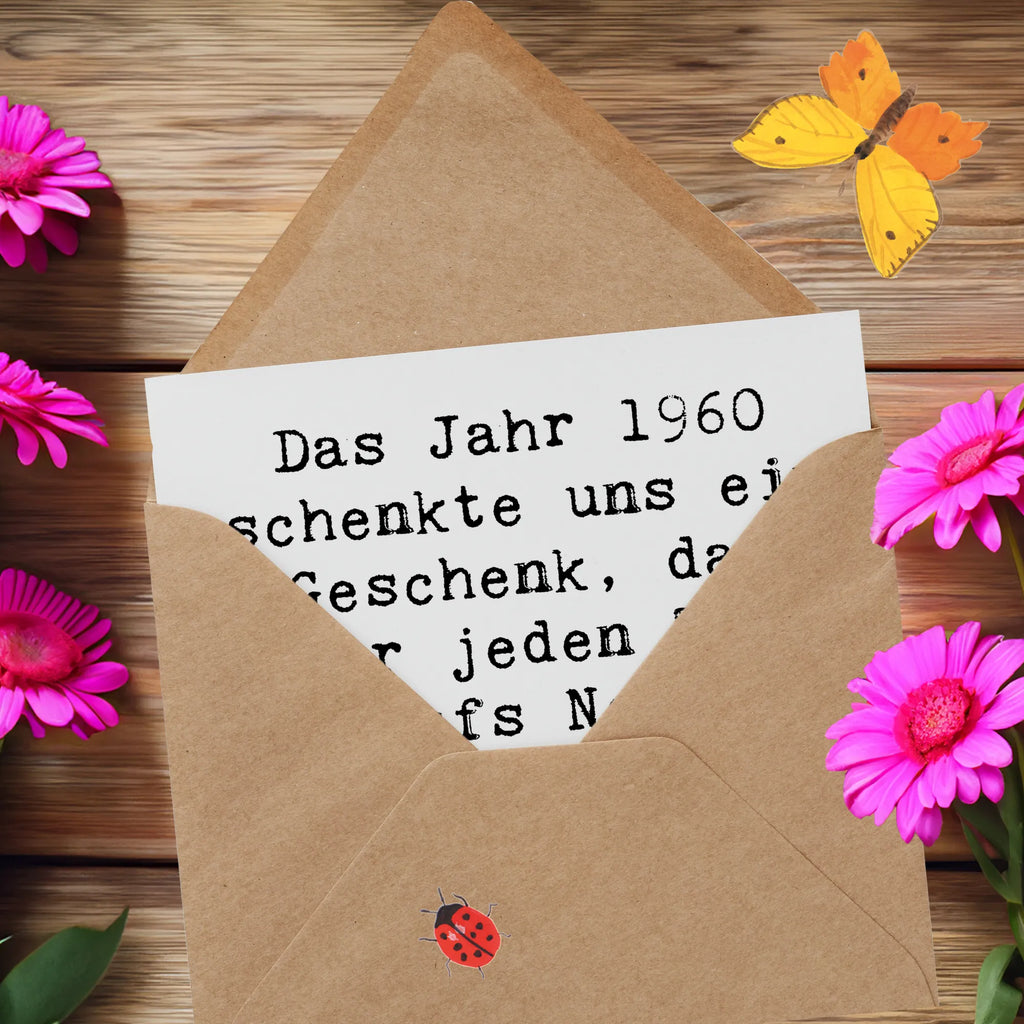 Deluxe Karte Spruch 1960 Geburtstag Klappkarte, Hochwertige Klappkarte, Einladungskarte, Geburtstagskarte, Hochzeitskarte, Karte, Grußkarte, Hochwertige Grußkarte, Glückwunschkarte, Geburtstag, Geburtstagsgeschenk, Geschenk