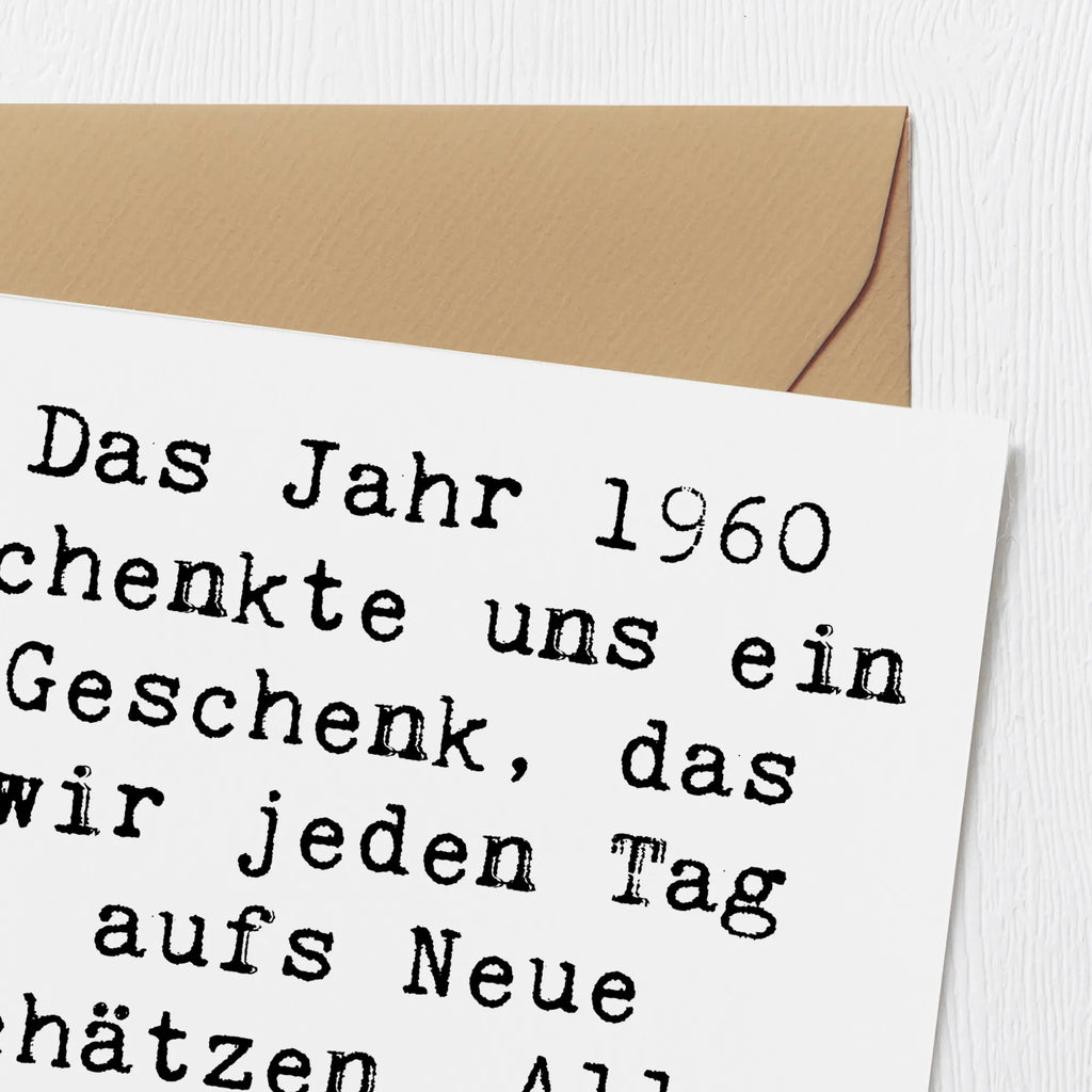 Deluxe Karte Spruch 1960 Geburtstag Klappkarte, Hochwertige Klappkarte, Einladungskarte, Geburtstagskarte, Hochzeitskarte, Karte, Grußkarte, Hochwertige Grußkarte, Glückwunschkarte, Geburtstag, Geburtstagsgeschenk, Geschenk
