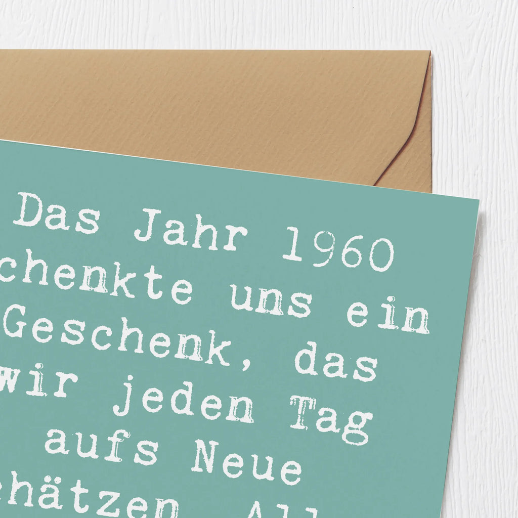 Deluxe Karte Spruch 1960 Geburtstag Klappkarte, Hochwertige Klappkarte, Einladungskarte, Geburtstagskarte, Hochzeitskarte, Karte, Grußkarte, Hochwertige Grußkarte, Glückwunschkarte, Geburtstag, Geburtstagsgeschenk, Geschenk