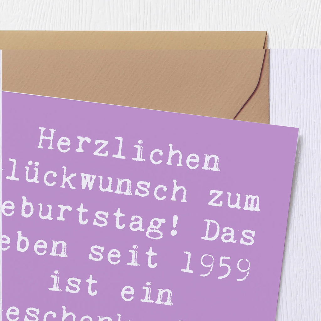 Deluxe Karte Spruch 1959 Geburtstag Einladungskarte, Hochwertige Klappkarte, Geburtstagskarte, Hochzeitskarte, Karte, Glückwunschkarte, Hochwertige Grußkarte, Grußkarte, Klappkarte, Geburtstag, Geburtstagsgeschenk, Geschenk