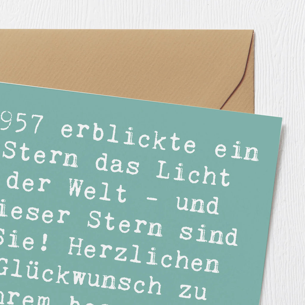 Deluxe Karte Spruch 1957 Geburtstag Stern Glückwunschkarte, Karte, Hochzeitskarte, Grußkarte, Hochwertige Klappkarte, Hochwertige Grußkarte, Klappkarte, Geburtstagskarte, Einladungskarte, Geburtstag, Geburtstagsgeschenk, Geschenk