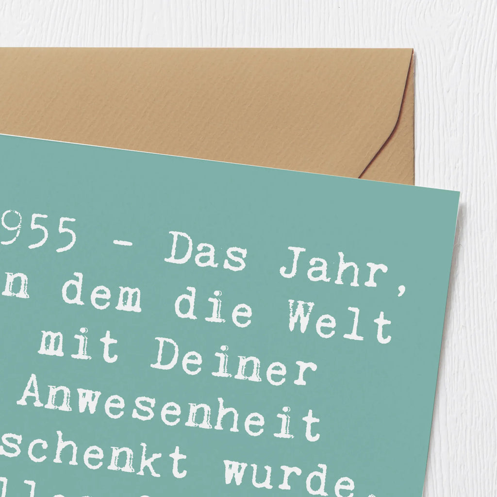 Deluxe Karte Spruch 1955 Geburtstag Einladungskarte, Grußkarte, Glückwunschkarte, Karte, Klappkarte, Geburtstagskarte, Hochwertige Klappkarte, Hochzeitskarte, Hochwertige Grußkarte, Geburtstag, Geburtstagsgeschenk, Geschenk