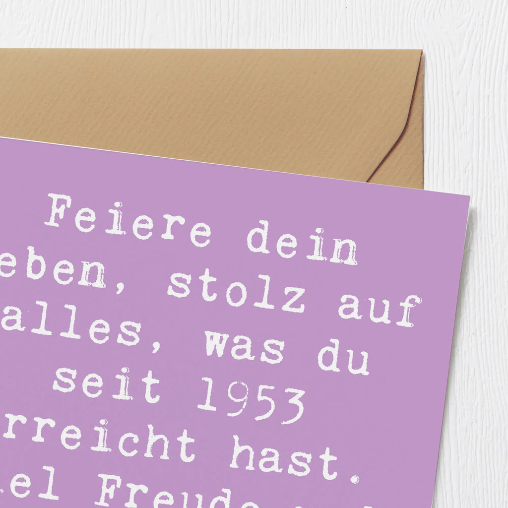 Deluxe Karte Spruch 1953 Geburtstag Hochwertige Grußkarte, Klappkarte, Karte, Hochwertige Klappkarte, Einladungskarte, Grußkarte, Glückwunschkarte, Geburtstagskarte, Hochzeitskarte, Geburtstag, Geburtstagsgeschenk, Geschenk