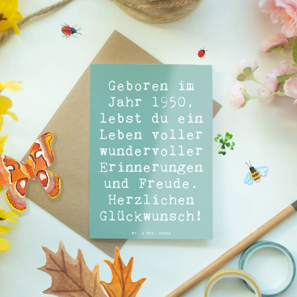 Greetings card Saying Geboren im Jahr 1950, lebst du ein Leben voller wundervoller Erinnerungen und Freude. Herzlichen Glückwunsch! Grußkarte, Karte, Hochzeitskarte, Geburtstagskarte, Ansichtskarten, Glückwunschkarte, Einladungskarte, Klappkarte, Geburtstag, Geburtstagsgeschenk, Geschenk