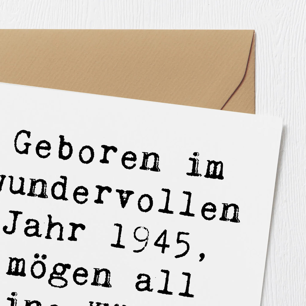 Deluxe Card Saying Geboren im wundervollen Jahr 1945, mögen all deine Wünsche wahr werden! Grußkarte, Hochwertige Grußkarte, Hochwertige Klappkarte, Karte, Geburtstagskarte, Klappkarte, Einladungskarte, Hochzeitskarte, Glückwunschkarte, Geburtstag, Geburtstagsgeschenk, Geschenk