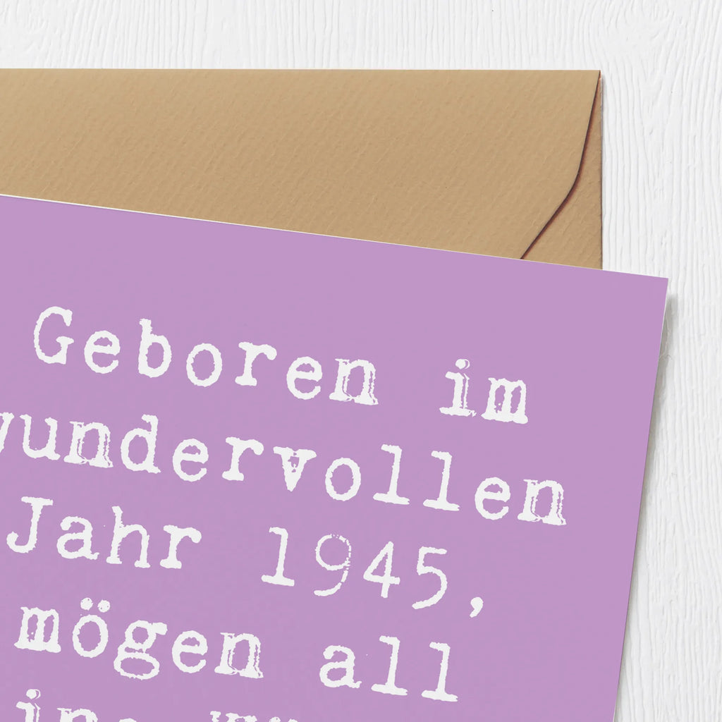 Deluxe Card Saying Geboren im wundervollen Jahr 1945, mögen all deine Wünsche wahr werden! Grußkarte, Hochwertige Grußkarte, Hochwertige Klappkarte, Karte, Geburtstagskarte, Klappkarte, Einladungskarte, Hochzeitskarte, Glückwunschkarte, Geburtstag, Geburtstagsgeschenk, Geschenk