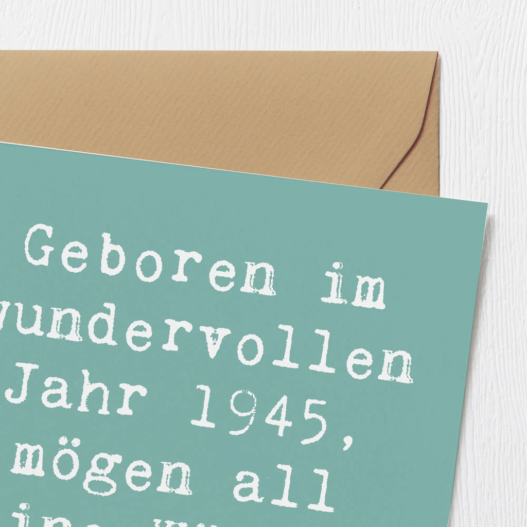 Deluxe Card Saying Geboren im wundervollen Jahr 1945, mögen all deine Wünsche wahr werden! Grußkarte, Hochwertige Grußkarte, Hochwertige Klappkarte, Karte, Geburtstagskarte, Klappkarte, Einladungskarte, Hochzeitskarte, Glückwunschkarte, Geburtstag, Geburtstagsgeschenk, Geschenk