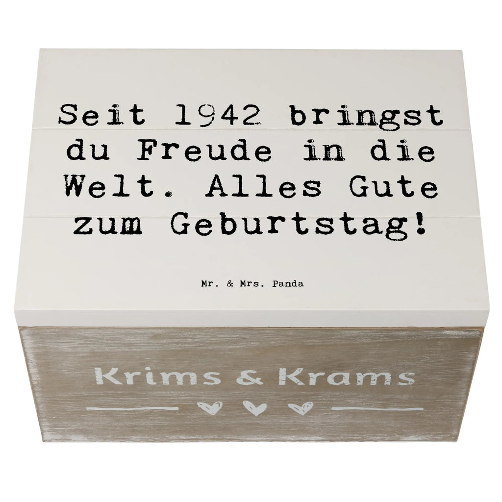 Holzkiste Spruch 1942 Geburtstag Freude Geschenkbox, Schatulle, XXL, Aufbewahrungsbox, Erinnerungskiste, Geschenkdose, Dekokiste, Holzkiste, Kiste, Erinnerungsbox, Schatzkiste, Truhe, Geburtstag, Geburtstagsgeschenk, Geschenk